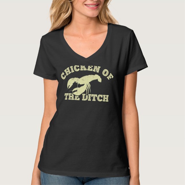 Camiseta Pollo De Langostinos De La Comida Cajún Retro (Anverso)