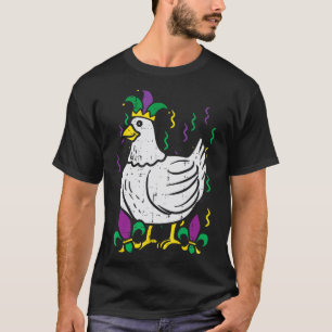 Camiseta Pollo de Mardi Gras divertido traje Farming Hombre