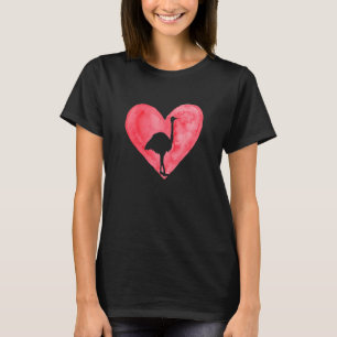 Camiseta Pollo de pájaro de Ostrich Fun Heart Animal Valent