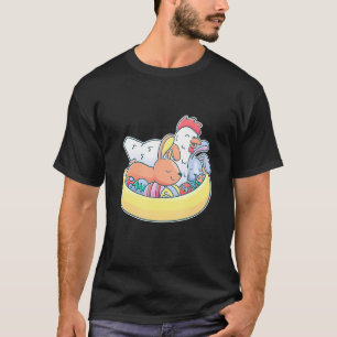 Camiseta Pollo de Pascua Bunny Ears Cesta Granja de huevos