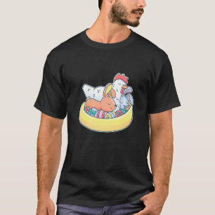Camiseta Pollo De Pascua Divertido Y Tachos De Conejo Para 