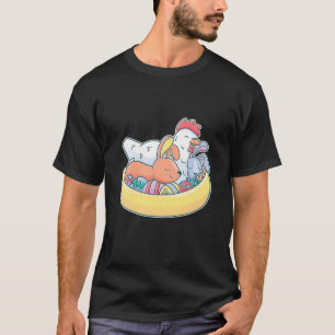 Camiseta Pollo De Pascua Divertido Y Té De Conejo Para Chic