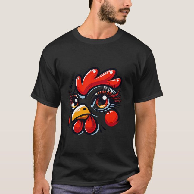 Camiseta Pollo de pollo en la casa de gallina con vestuario (Anverso)