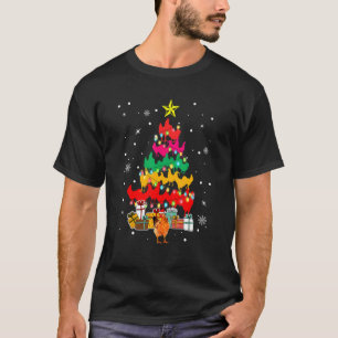 Camiseta Pollo de Santa árbol de Navidad cajas de regalo