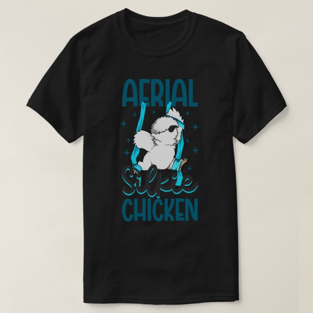 Camiseta Pollo de seda aérea de yoga aéreo (Diseño del anverso)