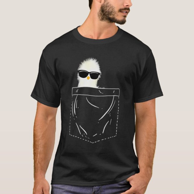 Camiseta Pollo de seda en Pocket Guay Mascota Dueños Funn (Anverso)