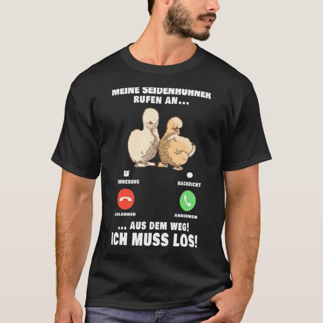 Camiseta Pollo de seda llama teléfono de pollo de seda poll (Anverso)