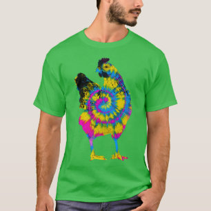 Camiseta Pollo de tinte retro 60's 70s Híppie Poultry Farme