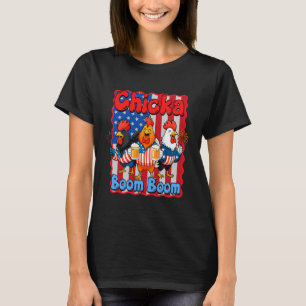 Camiseta Pollo del 4 de julio bebiendo libertad Chicka Booo