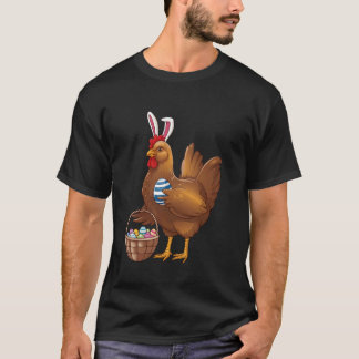 Camiseta Pollo del día de Pascua con orejas de conejo huevo