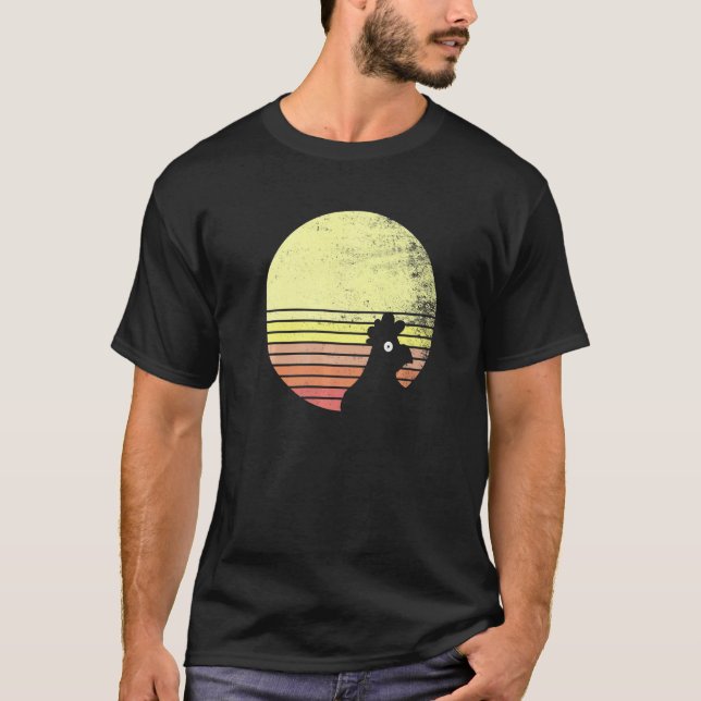Camiseta Pollo descarado puesta de sol retro (Anverso)