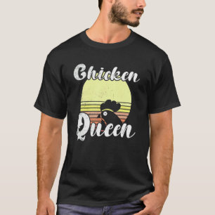 Camiseta Pollo descarado Reina del pollo puesta de sol retr