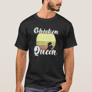 Camiseta Pollo descarado Reina del pollo puesta de sol retr