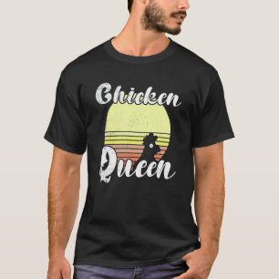 Camiseta Pollo descarado Reina del pollo puesta de sol retr