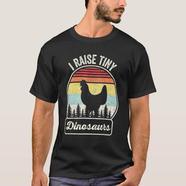 Camiseta Pollo Dinosaurios Pequeños Vintage Retro (Anverso)