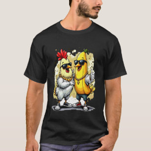 Camiseta Pollo Divertido Banana Estilo Rap Ropa Callejera V