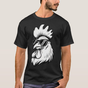 Camiseta Pollo Divertido Con Gafas De Sol Animales De Granj