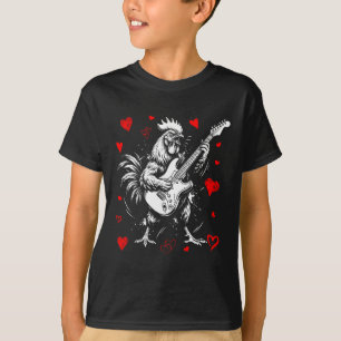 Camiseta Pollo divertido de San Valentín tocando guitarra R
