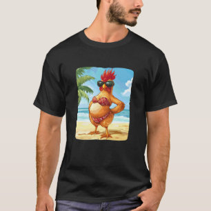 Camiseta Pollo Divertido en Bikini para Amantes de Trajes d
