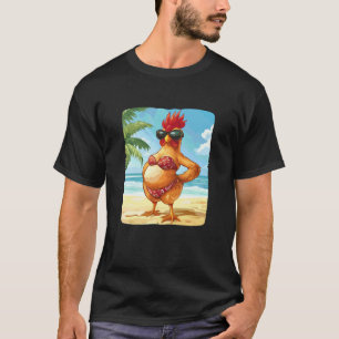 Camiseta Pollo Divertido en Bikini para Amantes de Trajes d
