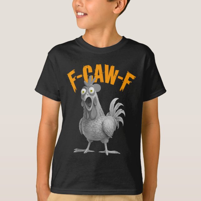 Camiseta Pollo divertido F-caw-f F C A W F  (Anverso)