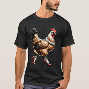 Camiseta Pollo Divertido Frito pero Fabuloso Gráfico Mujere