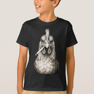Camiseta Pollo Divertido Fumando Cigarrillo Gen Z Meme Gran