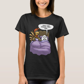 Camiseta Pollo Divertido Huevo Pollo Vino Primero Humor Chi