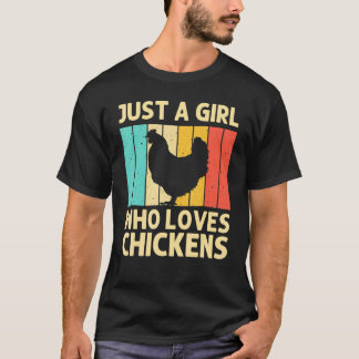 Camiseta Pollo Divertido Para Niñas Niños Granjero Gallina