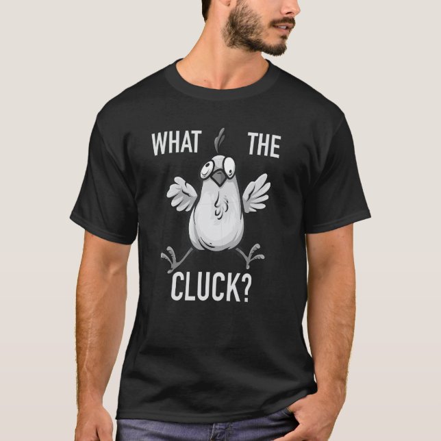 Camiseta Pollo Divertido - Qué Cluck (Anverso)