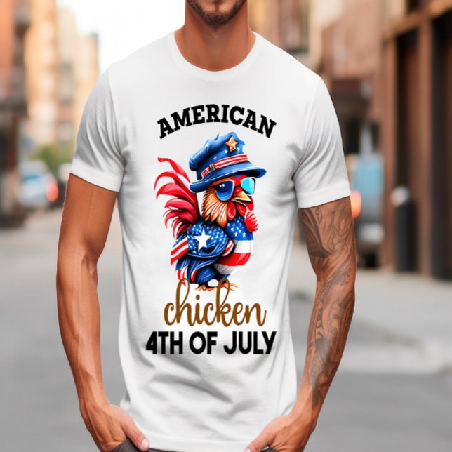 Camiseta Pollo elegante con Gorra y gafas de sol (Subido por el creador)