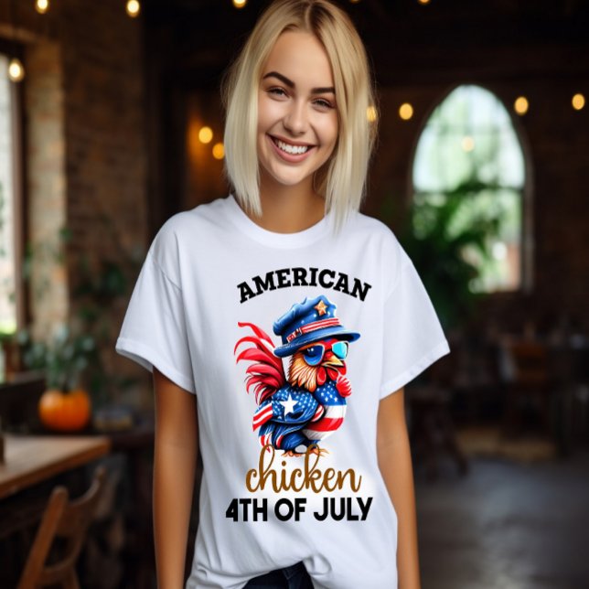 Camiseta Pollo elegante con Gorra y gafas de sol (Subido por el creador)