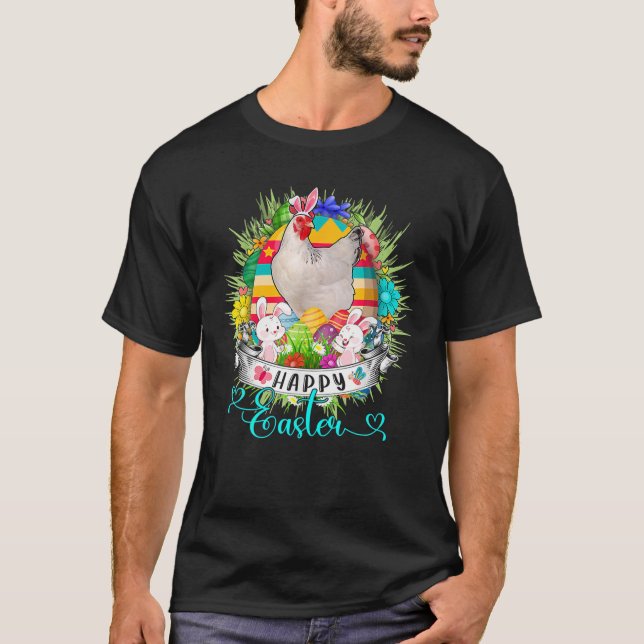 Camiseta Pollo En La Cesta De Huevos De Pascua, Granjero Fe (Anverso)