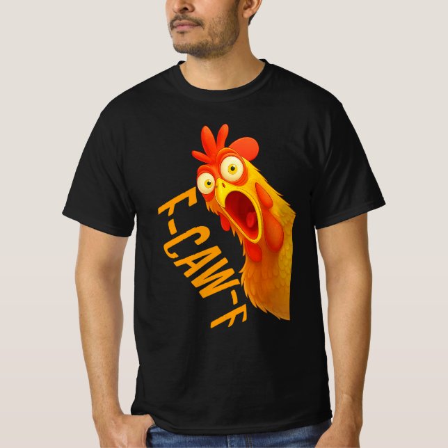 Camiseta Pollo F-Caw-F | Funny Bird Pun Tee | Crow & Roos (Anverso)