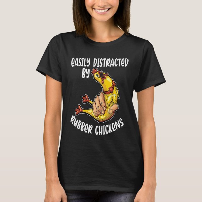 Camiseta Pollo Fácilmente Distraído Pájaro Genial (Anverso)