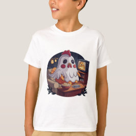 Camiseta Pollo fantasma #3 Arte digital de Halloween