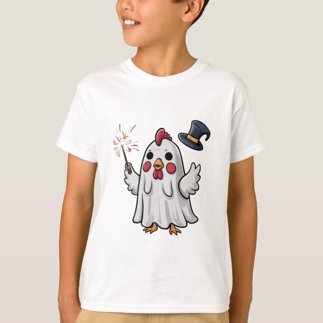 Camiseta Pollo fantasma de Halloween #8 Arte digital (Anverso)