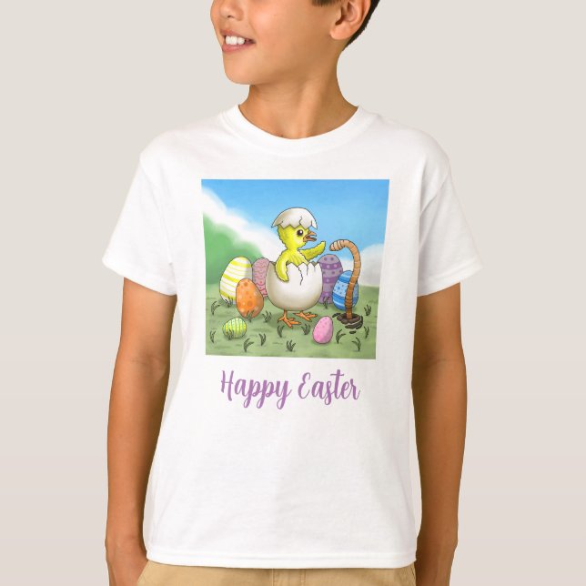 Camiseta Pollo feliz de Pascua (Anverso)