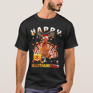 Camiseta Pollo Feliz Hallothanksmas Halloween Gracias