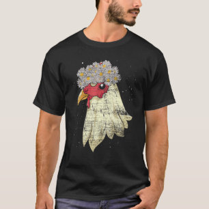 Camiseta Pollo floral de la granja Daisy Flower Blossom