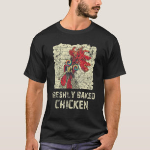 Camiseta Pollo Fresco Horneado Blanco Y Negro