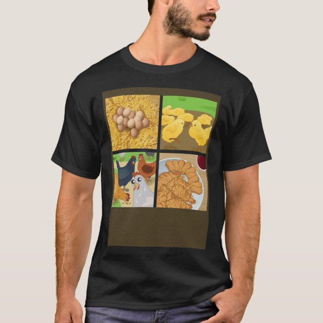 Camiseta Pollo frito de pollo con nugget Hug Life (Anverso)