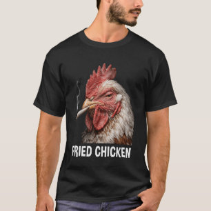 Camiseta Pollo Frito Divertido Meme de Pájaro Fumando