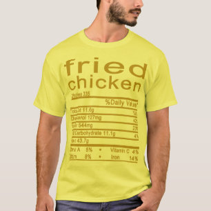 Camiseta pollo frito Nutrición Hechos Diversión de Gracias