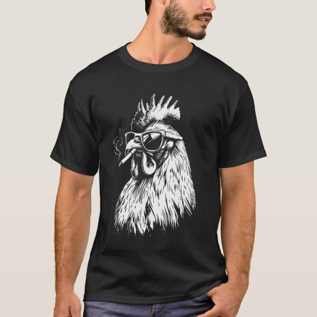Camiseta Pollo fumando cigarrillo (Anverso)