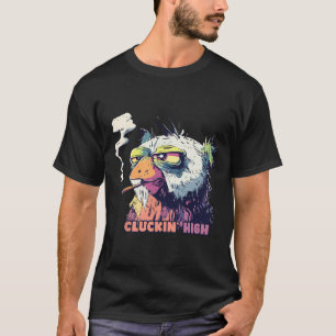Camiseta Pollo Fumando Cigarrillo Divertido Cluckin Alto Me