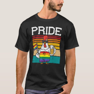 Camiseta Pollo Gallina Bandera Arcoíris Mes del Orgullo LGB