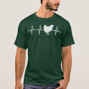 Camiseta Pollo Heartbeat Pulso Granja Vida de ganadería
