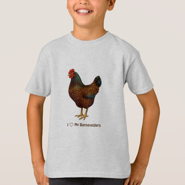 Camiseta Pollo Hen de Barnevelder Marrón (Anverso)