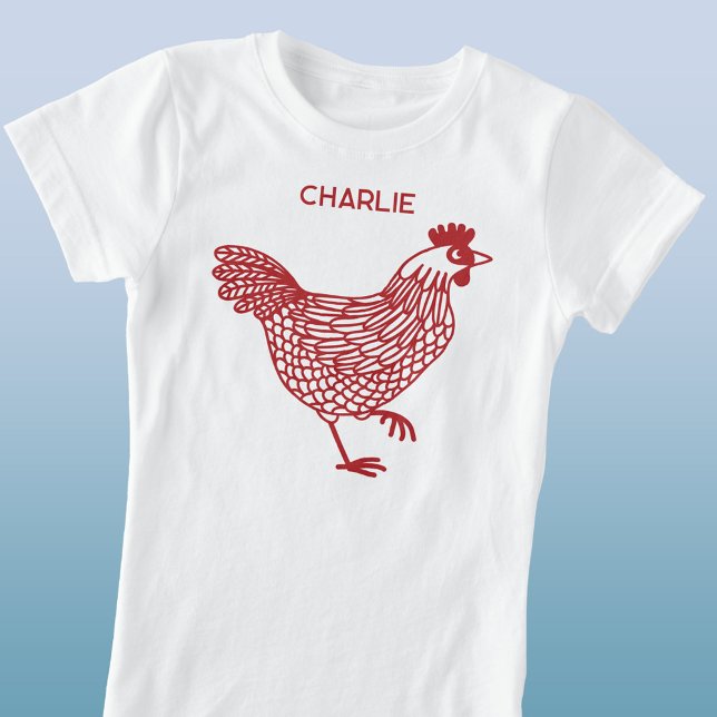 Camiseta Pollo Hen Personalizado (Fun personalized custom name red chicken hen t-shirt for poultry lovers)